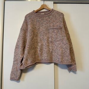 a.n.a Women's Crew Neck Sweater - Pink and Gray